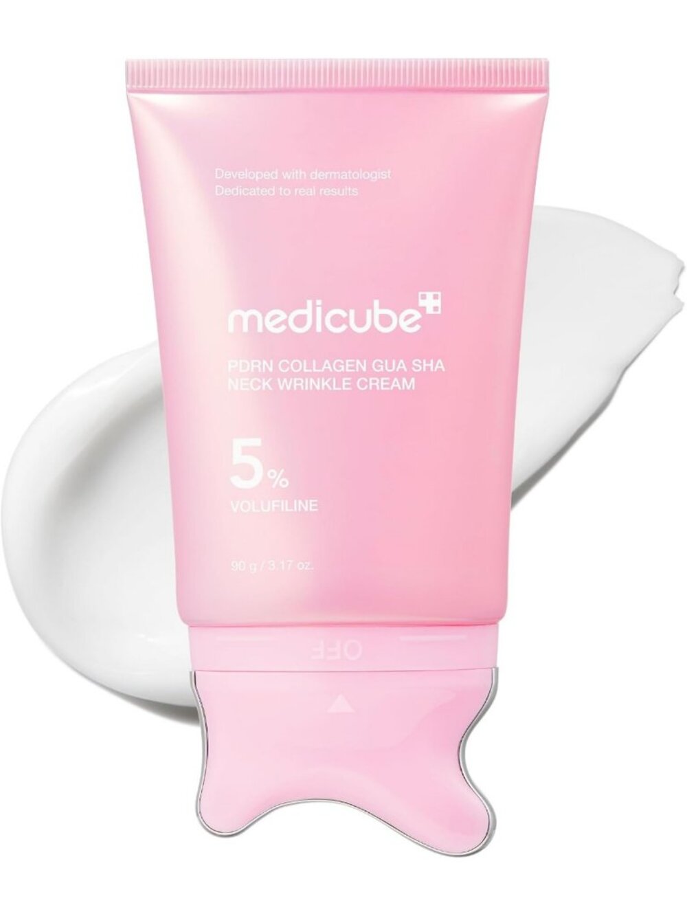 Firming Neck Wrinkle Cream with Gua Sha Massager | Contour & Smooth Fine Lines